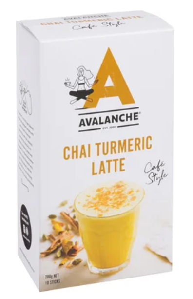 Avalanche Cafe Style Chai Turmeric Latte Sticks 10 x 20g - Cafe Supply