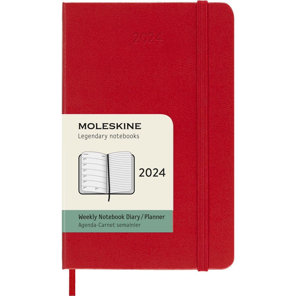 Moleskine Diary 12 Month Weekly + Notes HC Pocket Scarlet Red
