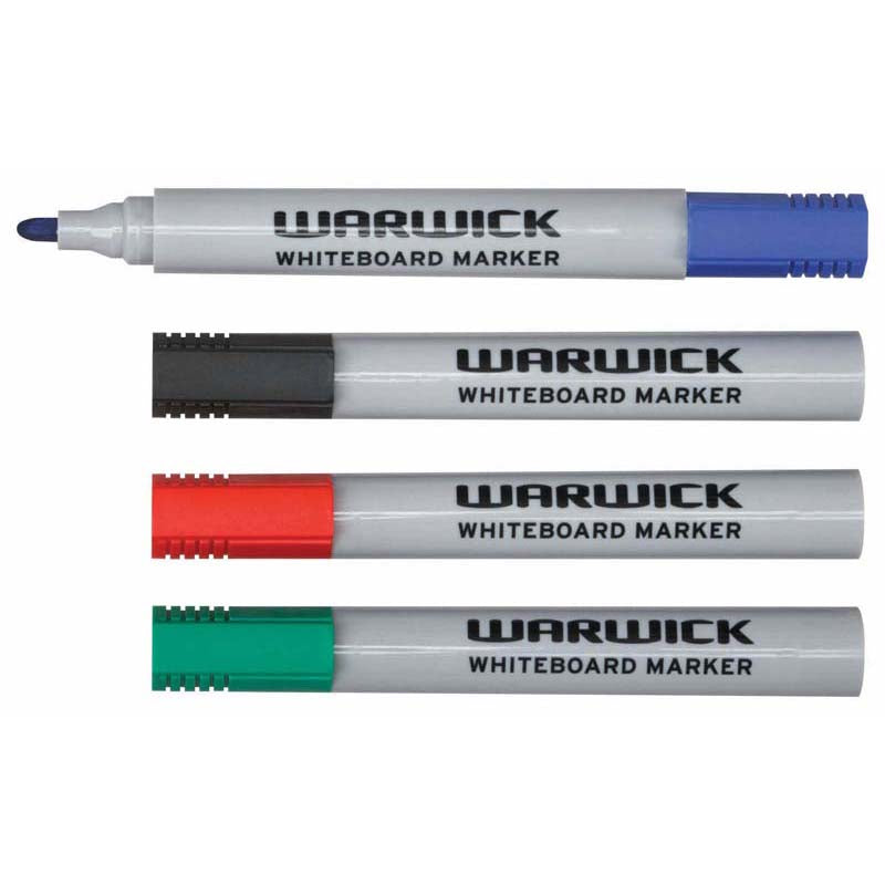 Warwick Whiteboard Marker Bullet Tip 4 Wallet - Cafe Supply