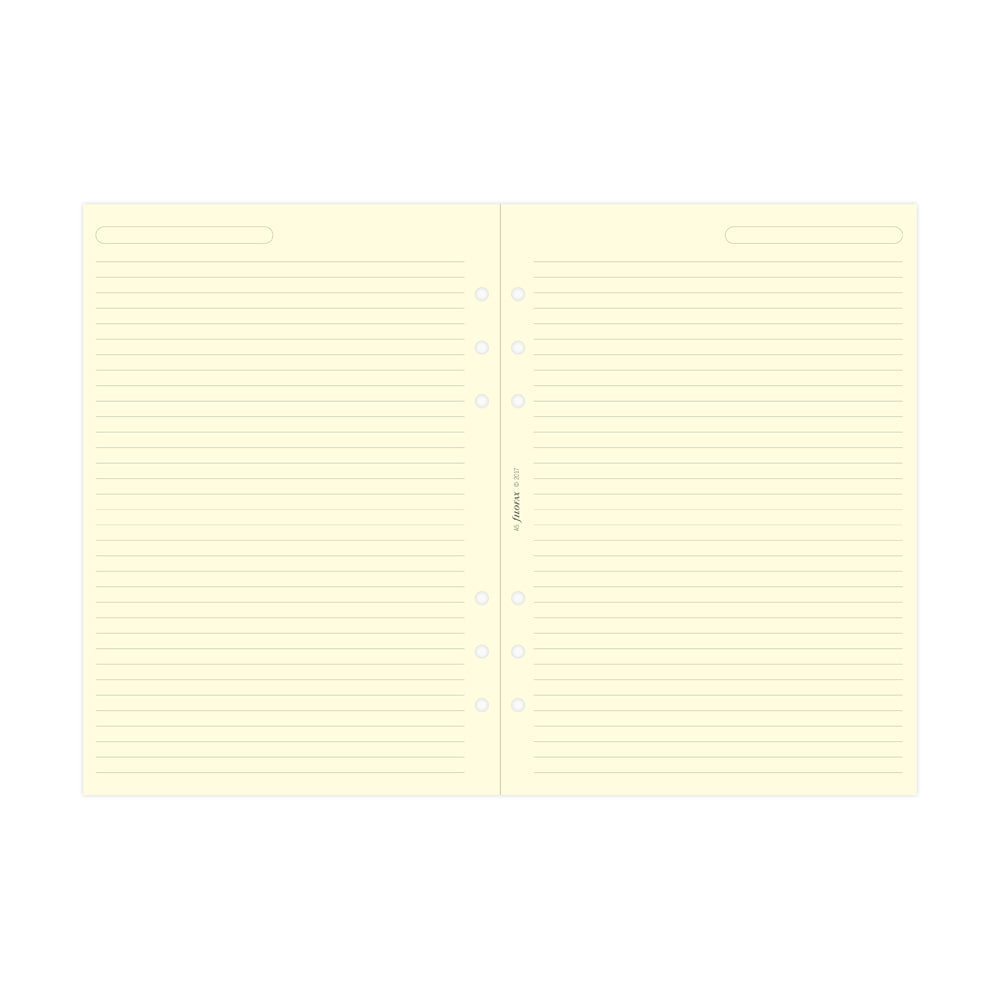 Filofax A5 Cream Lined Notepaper Refill - Cafe Supply