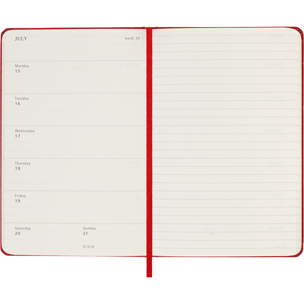 Moleskine Diary 12 Month Weekly + Notes HC Pocket Scarlet Red