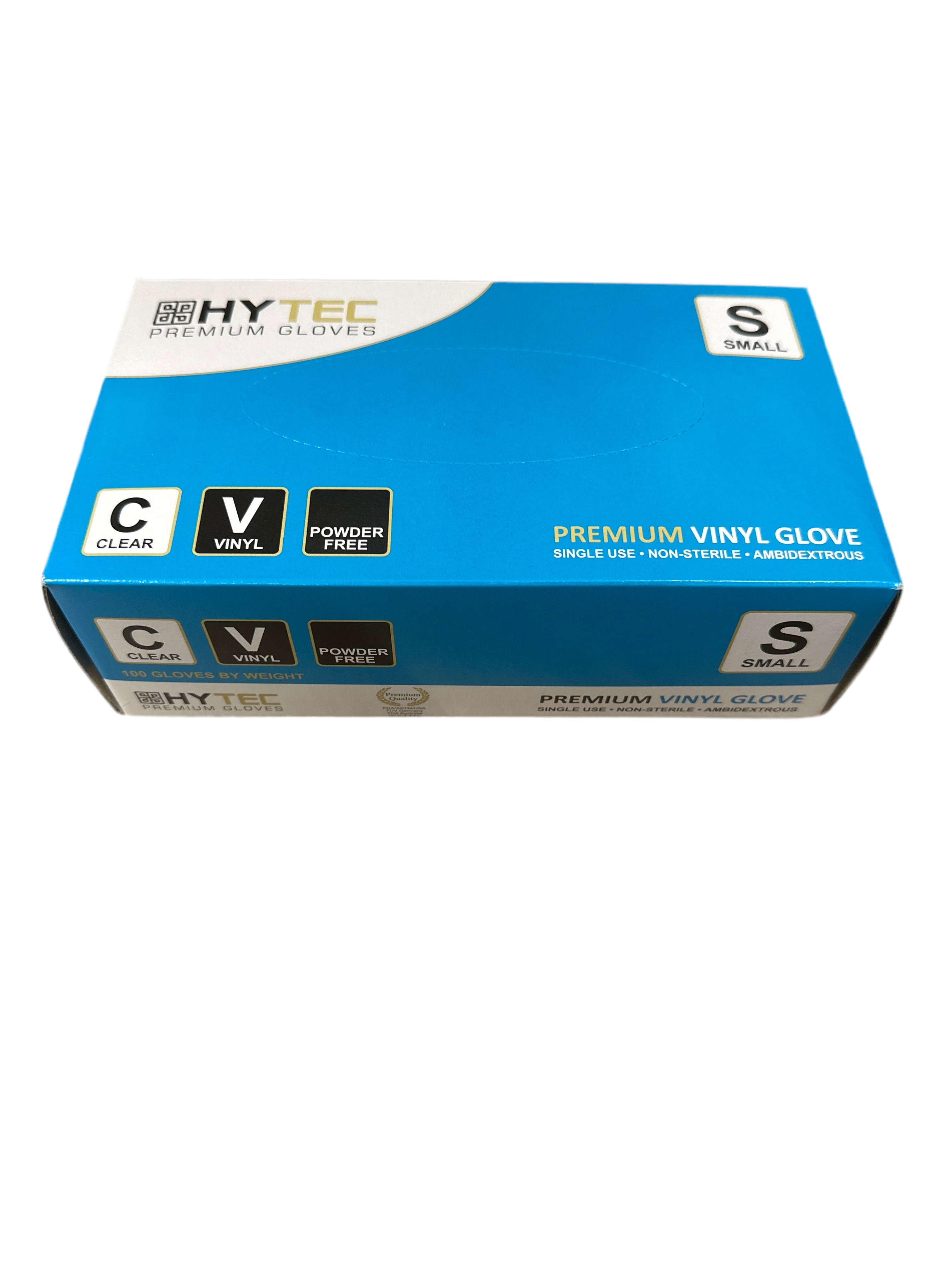 Hytec Clear Vinyl Powder Free Disposable Gloves Small