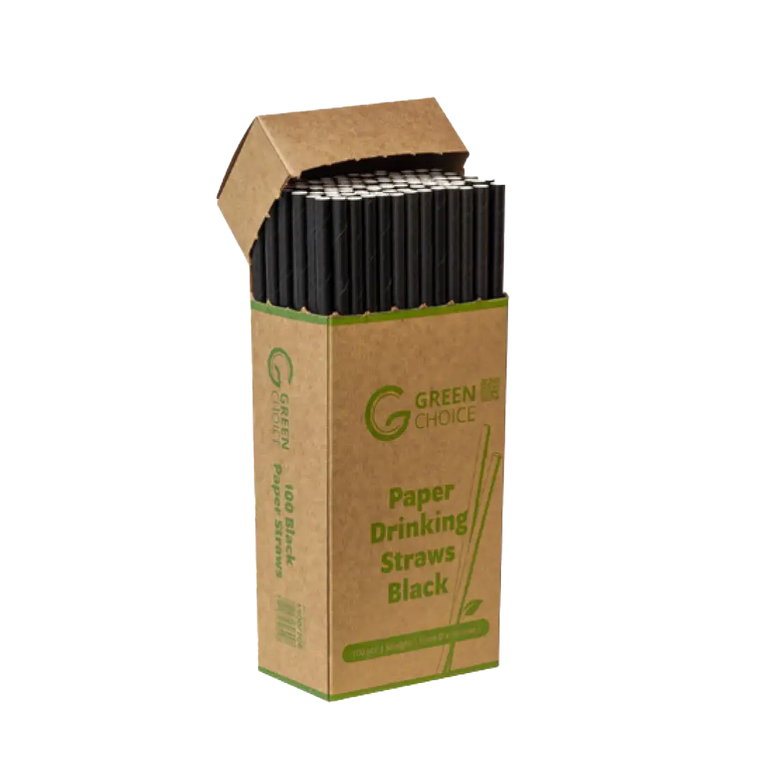 Green Choice Paper Straw Straight - 6mm Black