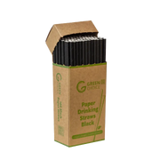 Green Choice Paper Straw Straight - 6mm Black