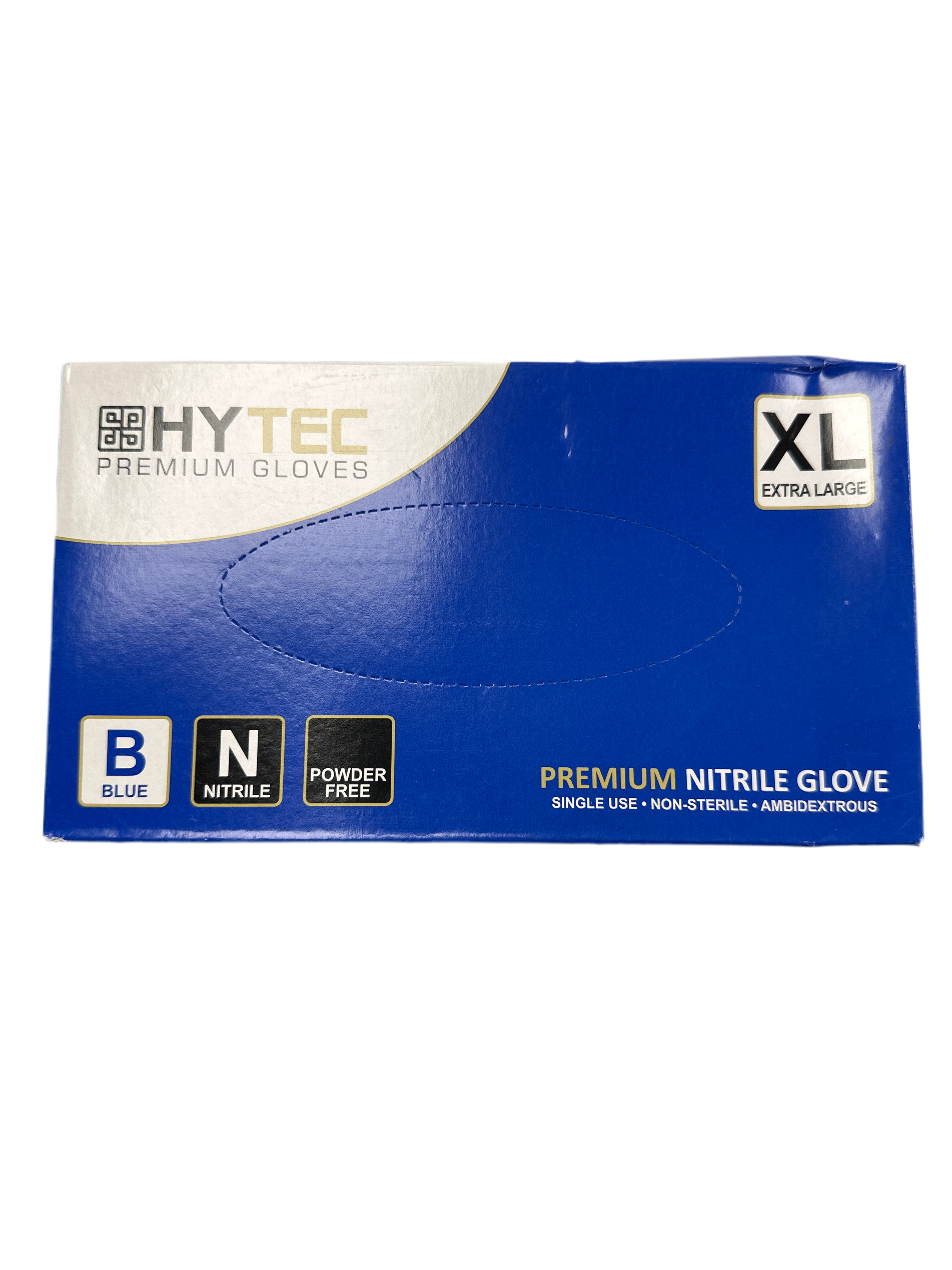 Hytec Blue Nitrile Powder Free Disposable Gloves X Large