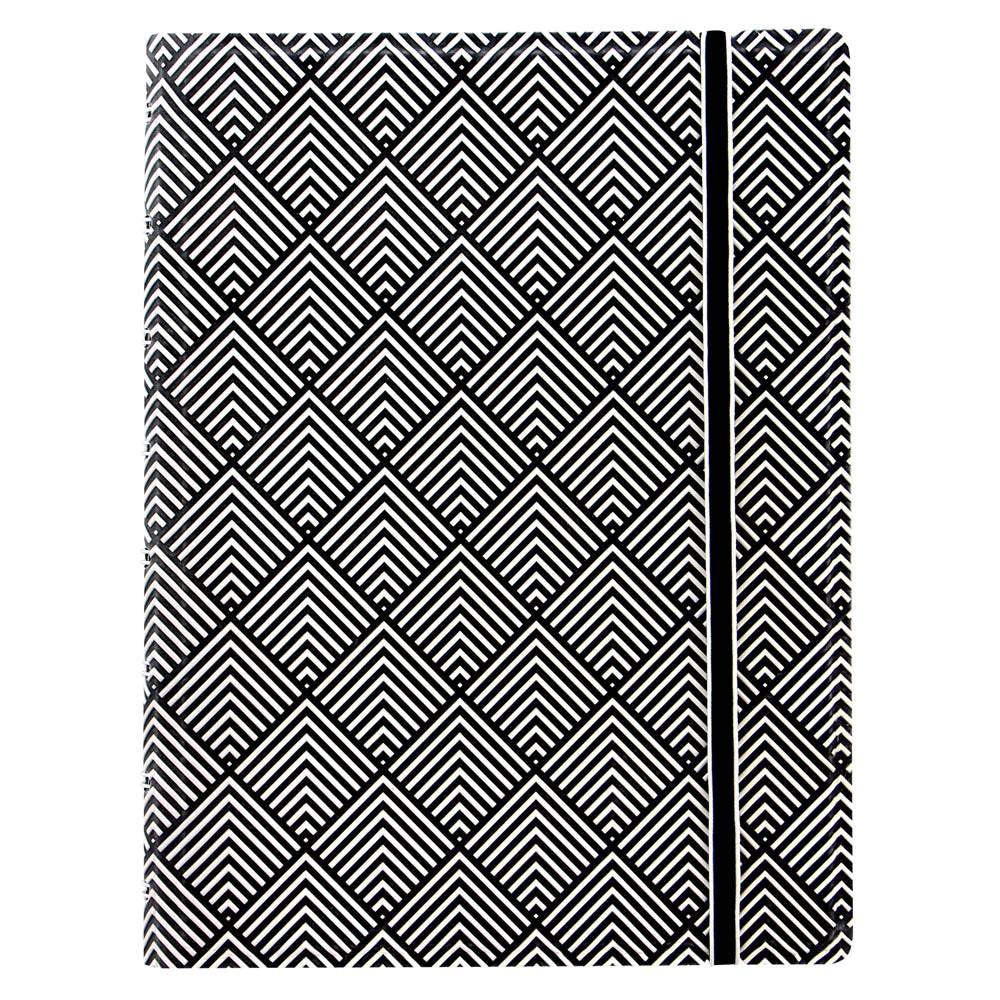 Filofax Notebook Impressions A5 Black/White Deco Lined - Cafe Supply