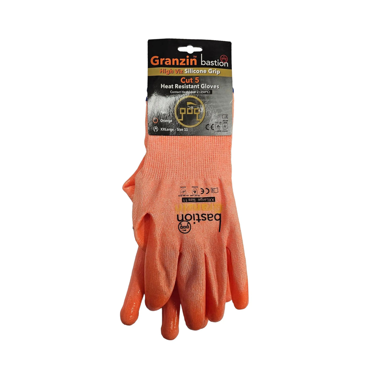 Bastion Granzin Silicone Grip Heat Resistant Gloves, X-Large (10)