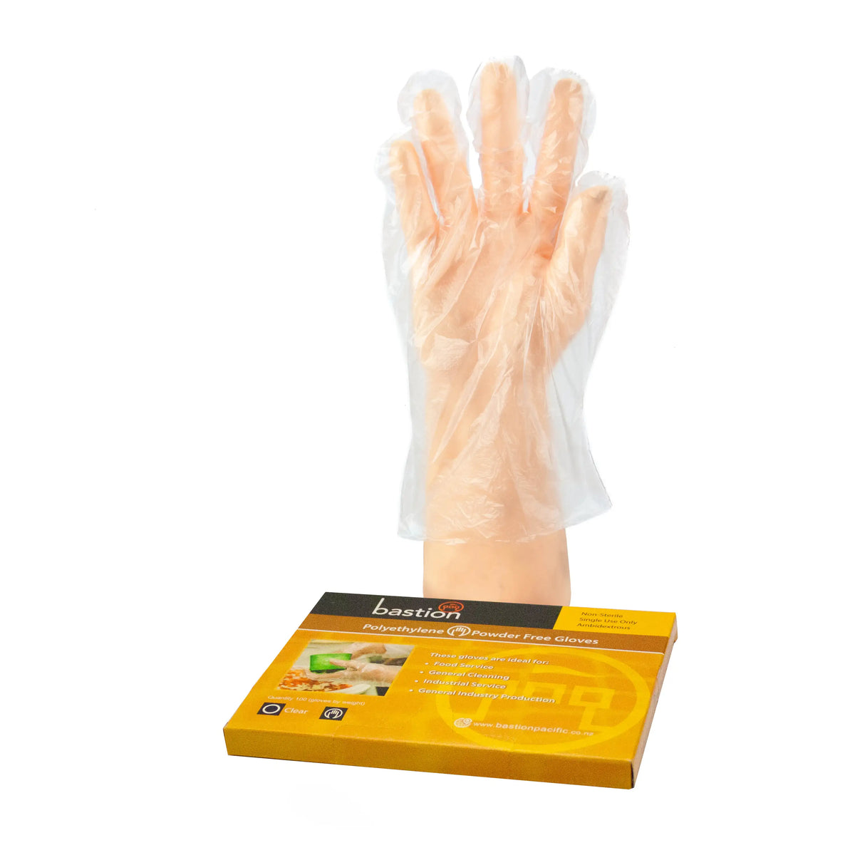 Bastion PE Clear Large Gloves