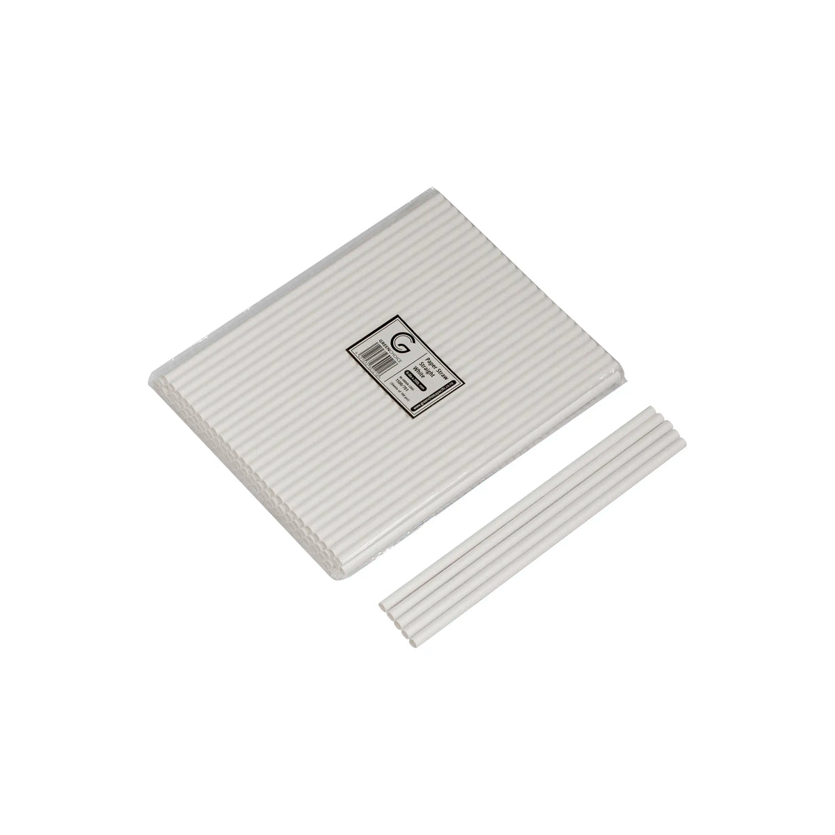 Green Choice Paper Straw Straight - 6mm White