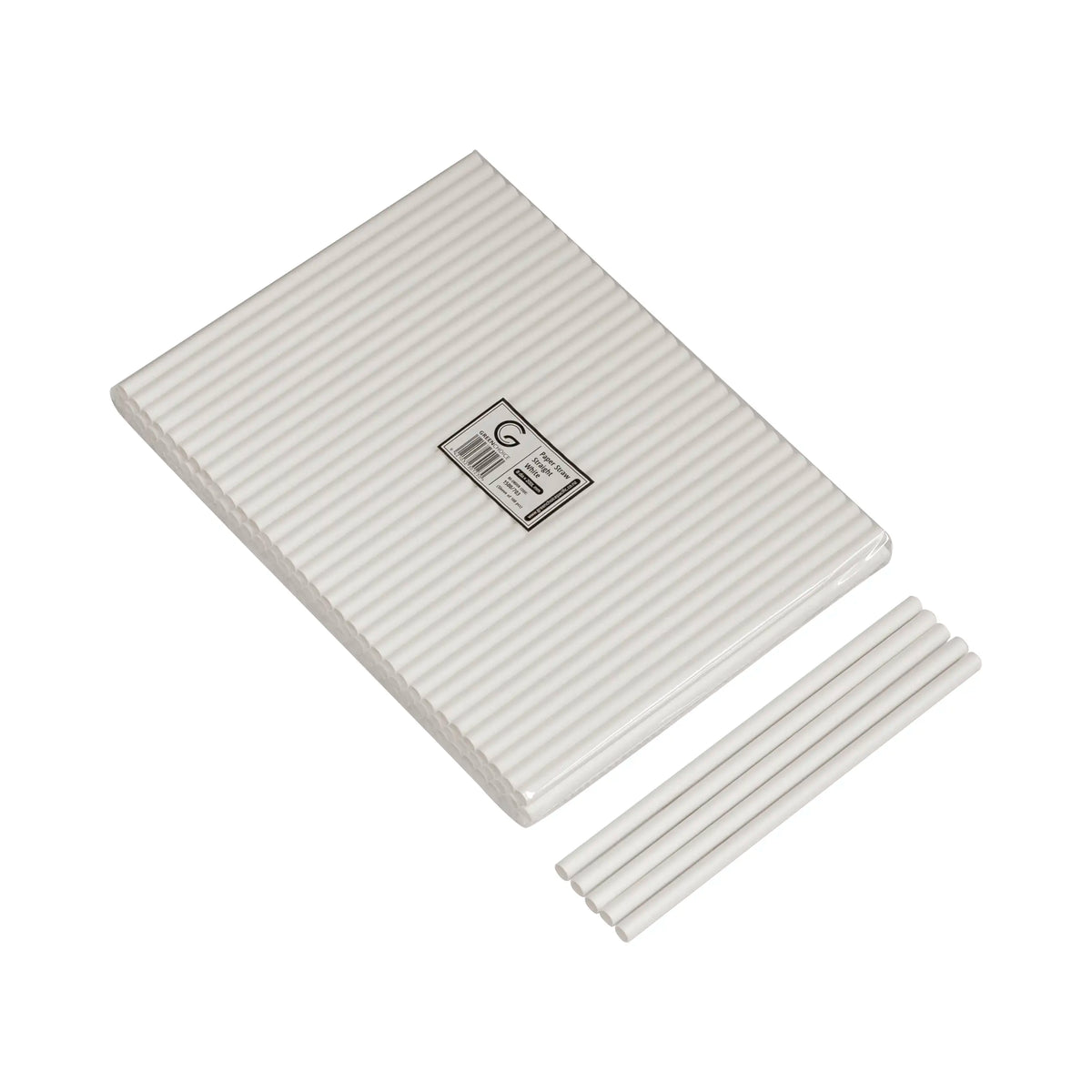 Green Choice Paper Straw Straight - 8mm White