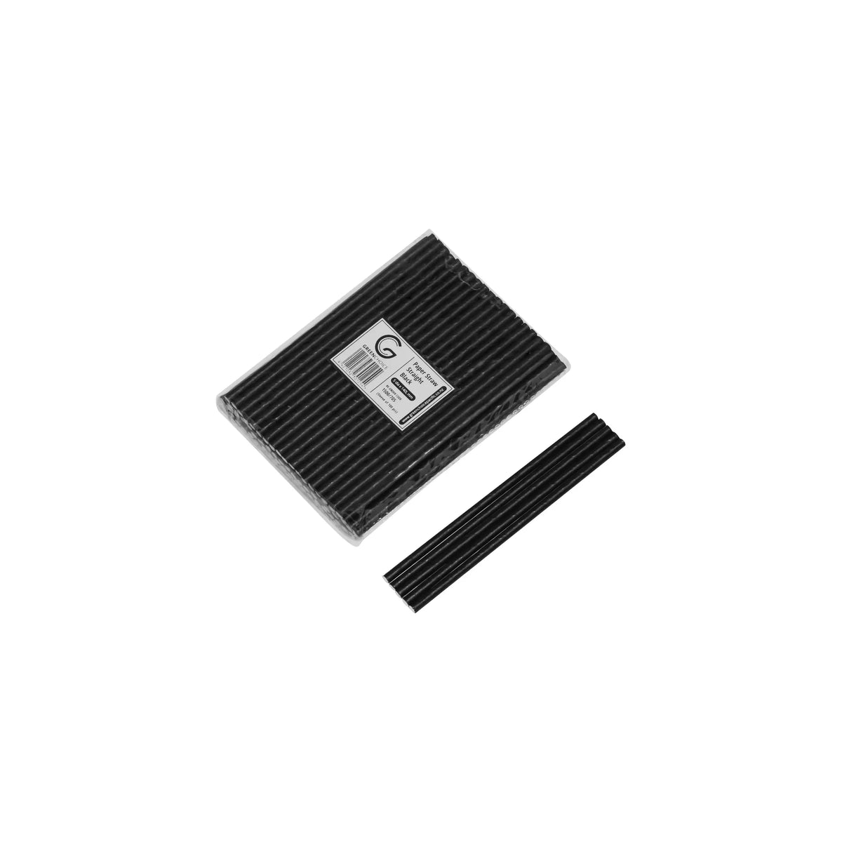 Green Choice Paper Straw Straight - 5mm Black