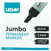 Ledah Jumbo Permanent Marker Black Chisel - Cafe Supply
