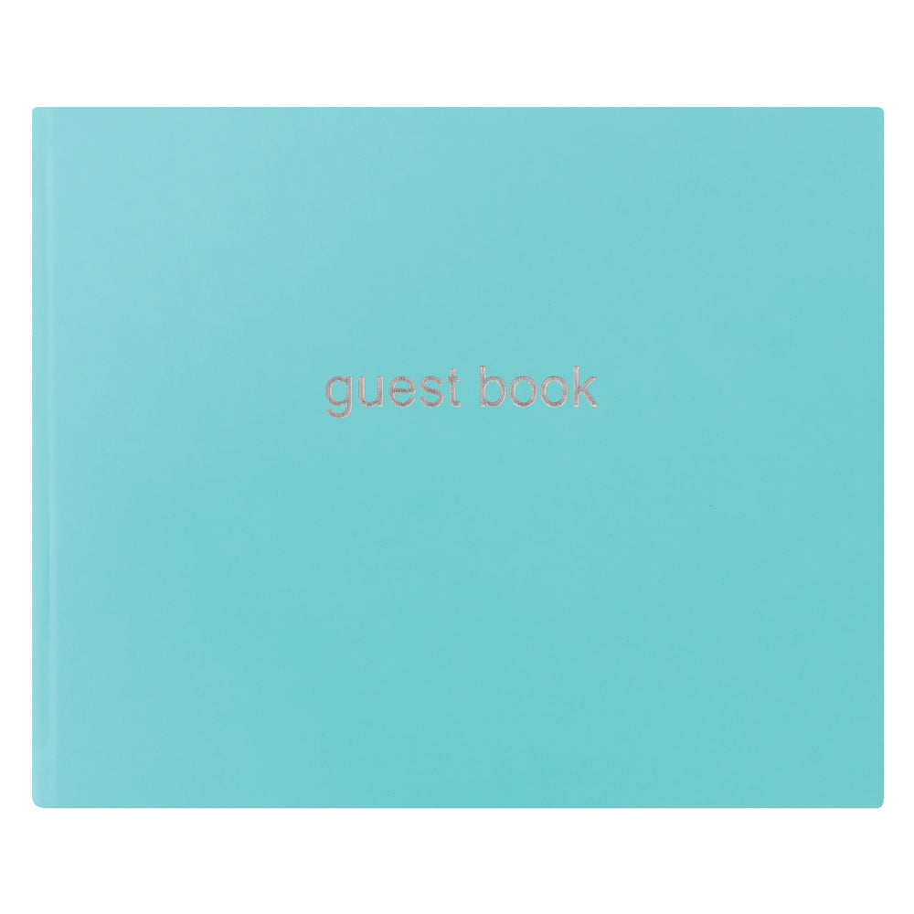 Letts Guest Book Dazzle Turquoise 127 Page 216x265mm - Cafe Supply