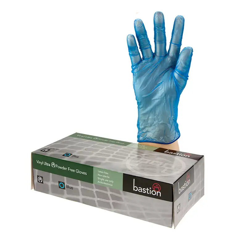 Bastion Vinyl Ultra P/F Blue Large Gloves