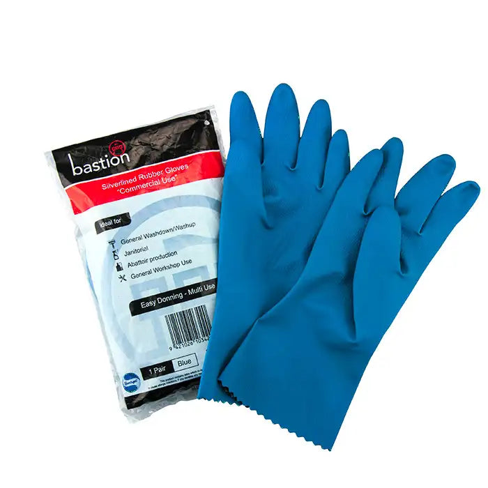 Bastion Silverlined Blue Large Gloves