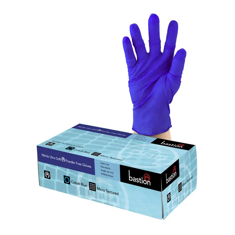 Bastion Nitrile Ultra Soft Cobalt Blue P/F Large Gloves