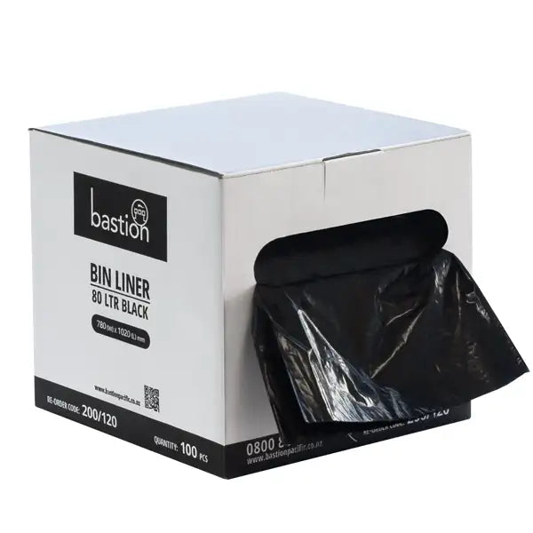 Bastion Bin Liner on a Roll 80L Black