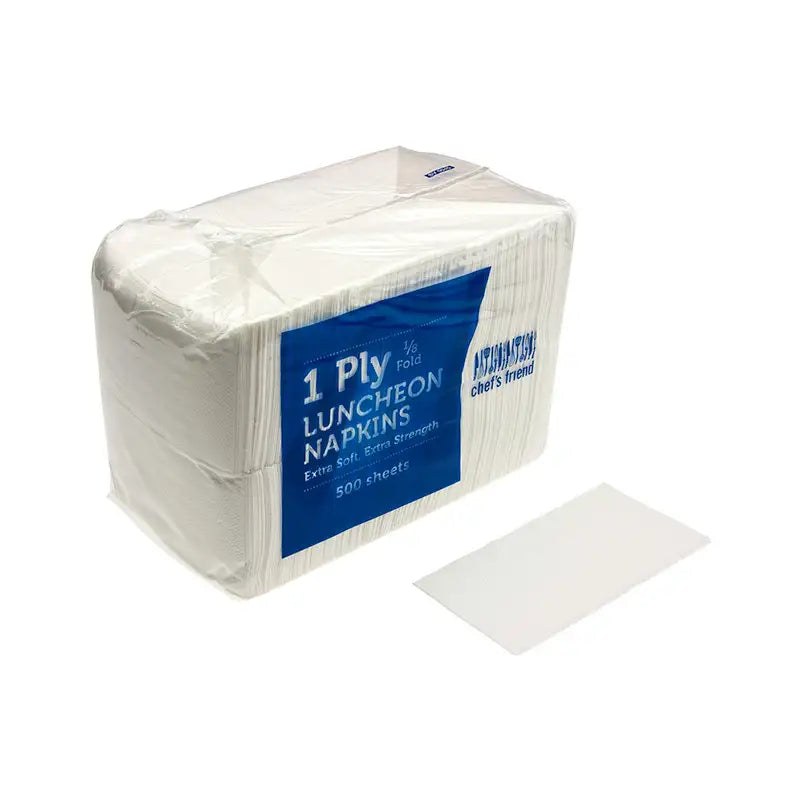 Green Choice Serviettes - White - 1/8 fold - 1 ply