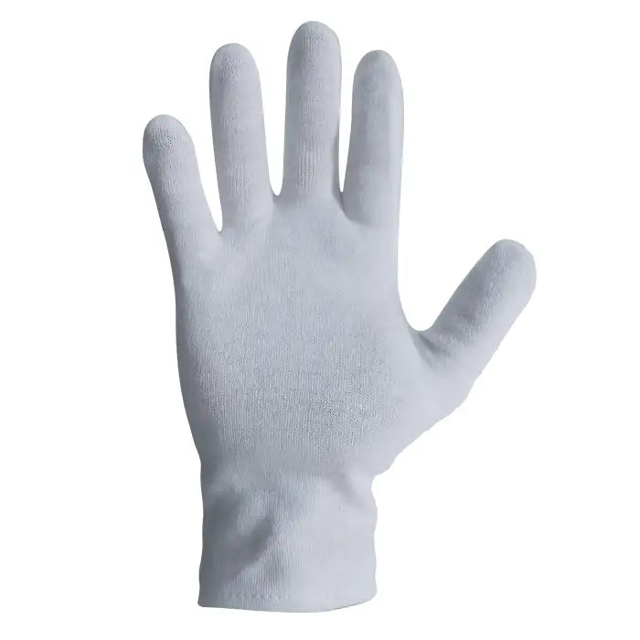 Bastion Polycotton Interlock Gloves Hemmed Cuff Large, White