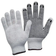 Bastion Polycotton Gloves with Black PVC Dots, Medium - With Header