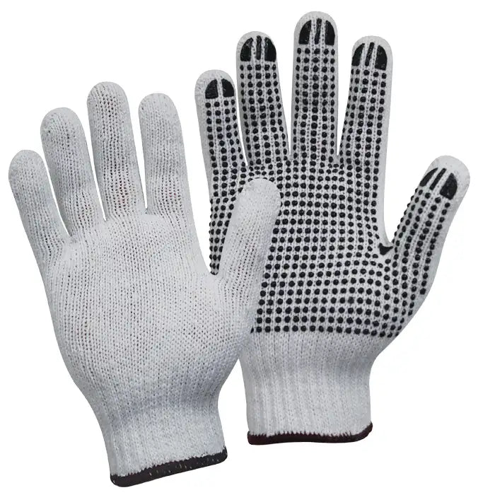 Bastion Polycotton Gloves, Black PVC Dots, Medium