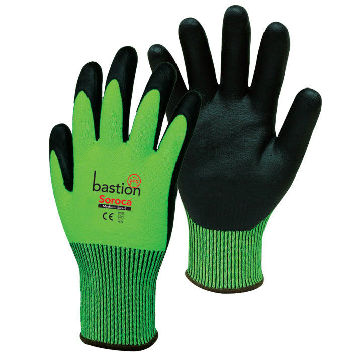Bastion Soroca High Viz Green HPPE Gloves, Small (7)