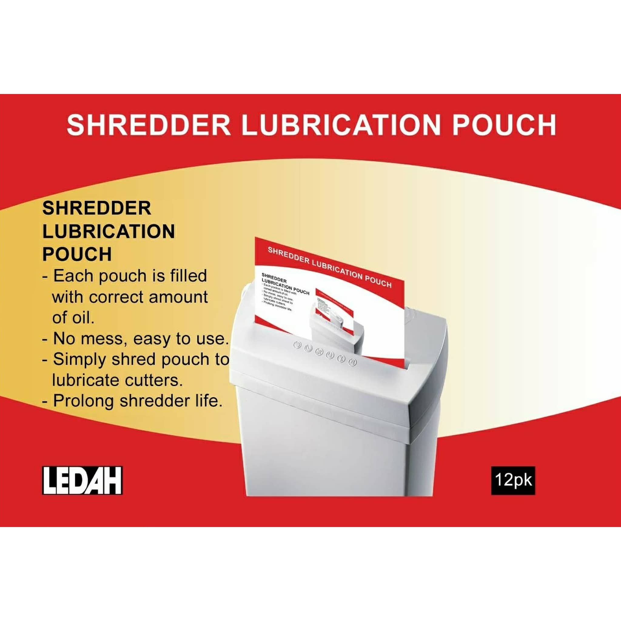 Ledah Shredder Lubrication Pouch 12/Pkt - Cafe Supply