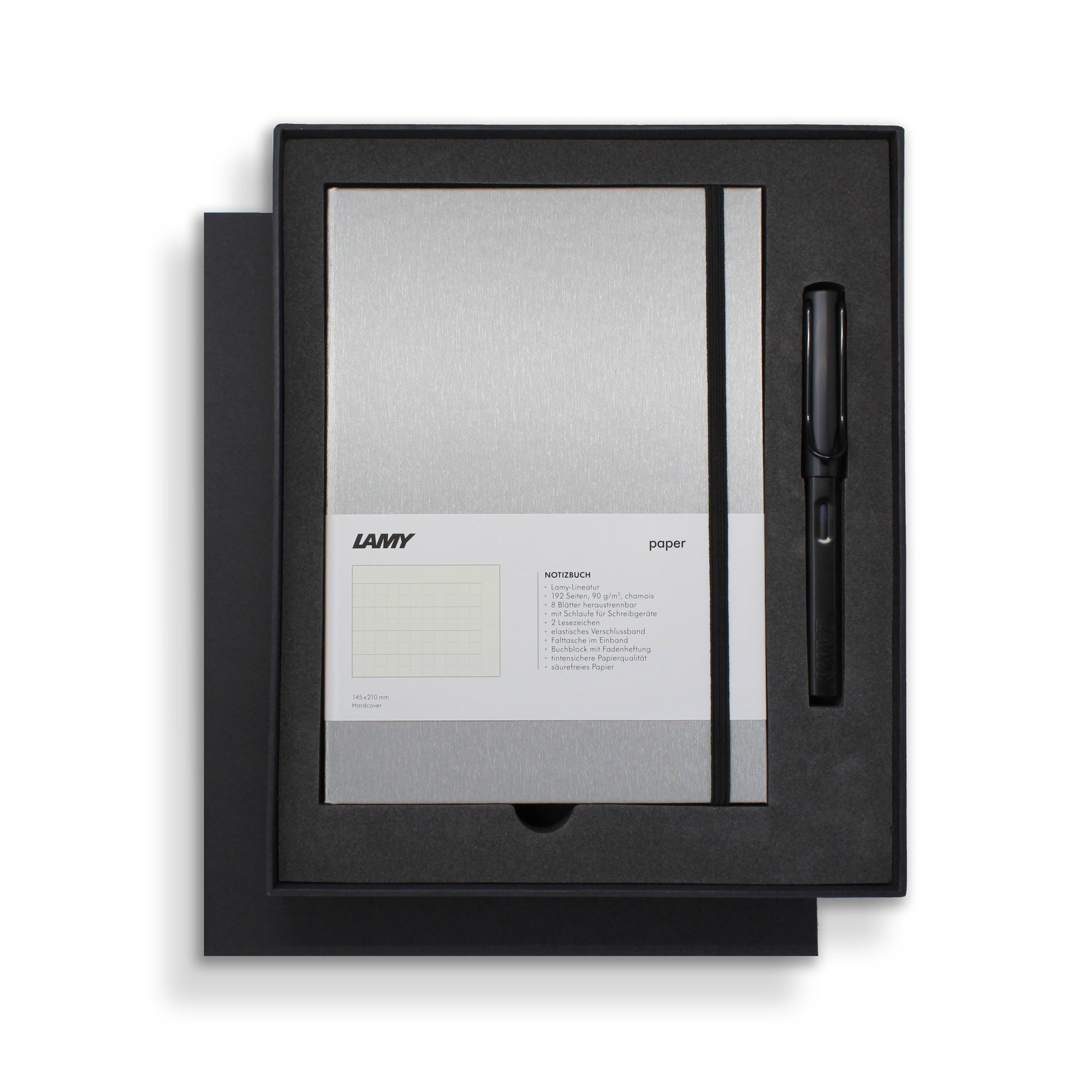 Lamy Notebook Fountain Pen Gift Set A5 Hard Cover Black - Cafe Supply
