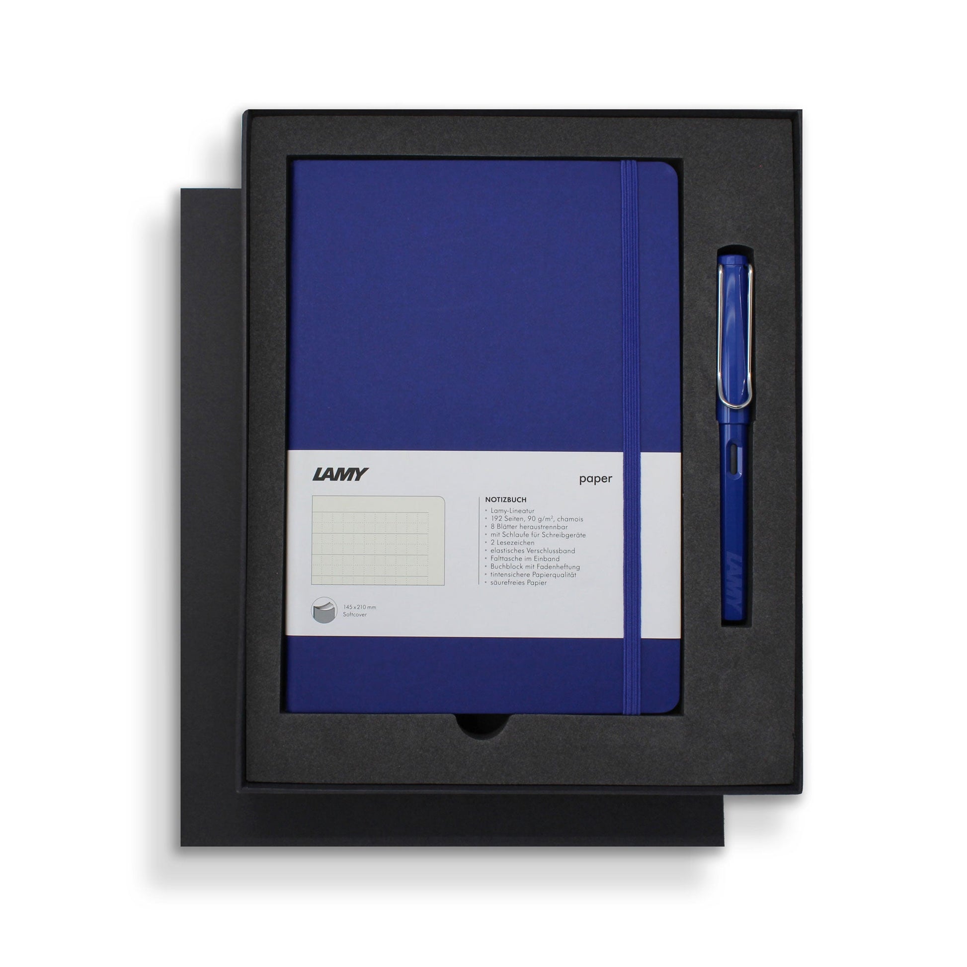 Lamy Notebook Fountain Pen Gift Set A5 Soft Cover Blue - Cafe Supply