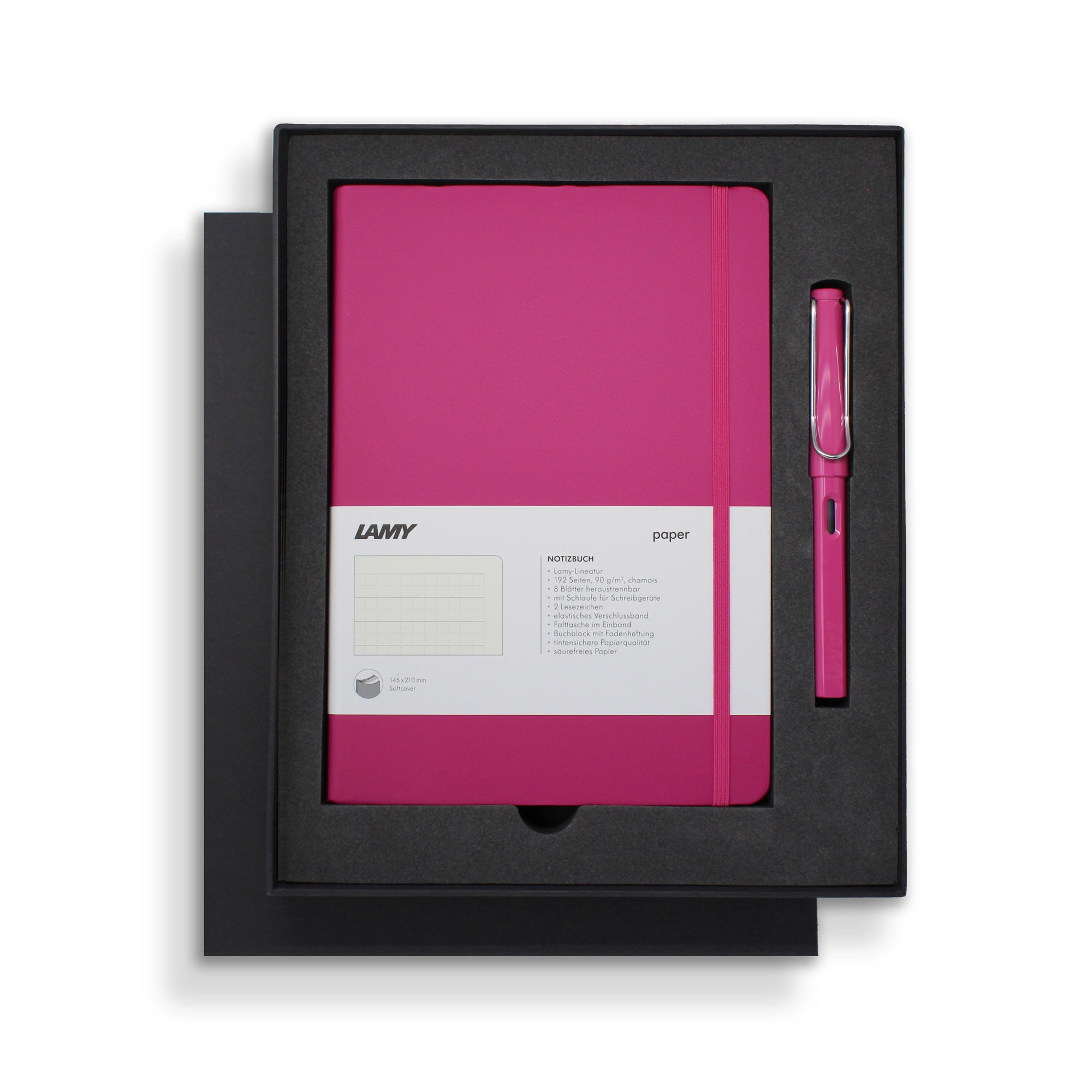 Lamy Notebook Fountain Pen Gift Set A5 Soft Cover Pink - Cafe Supply