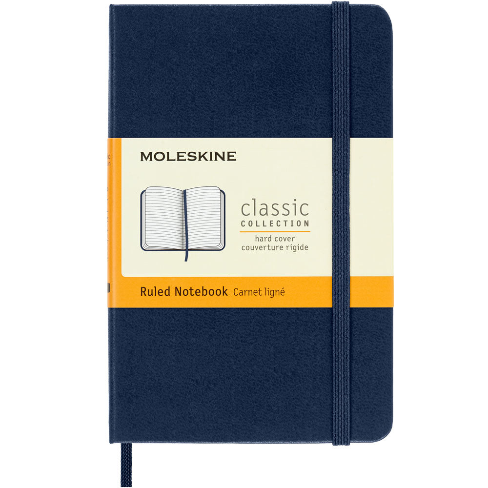 Moleskine Notebook Pocket Sapphire Blue Hard Cover Ruled - Cafe Supply
