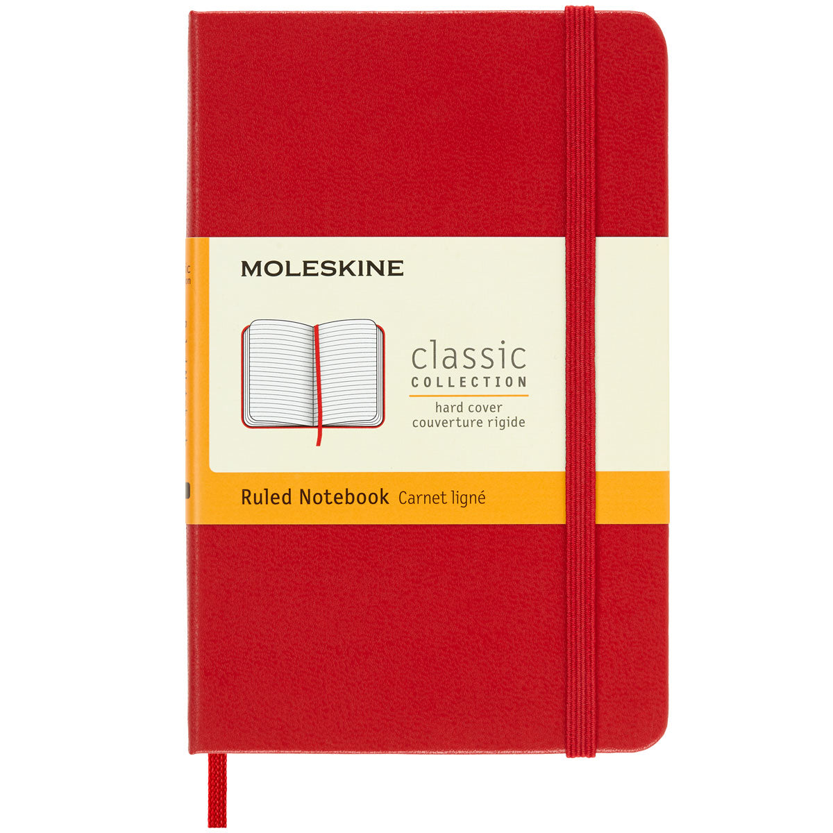 Moleskine Notebook Pocket Scarlet Red Hard Cover Ruled - Cafe Supply