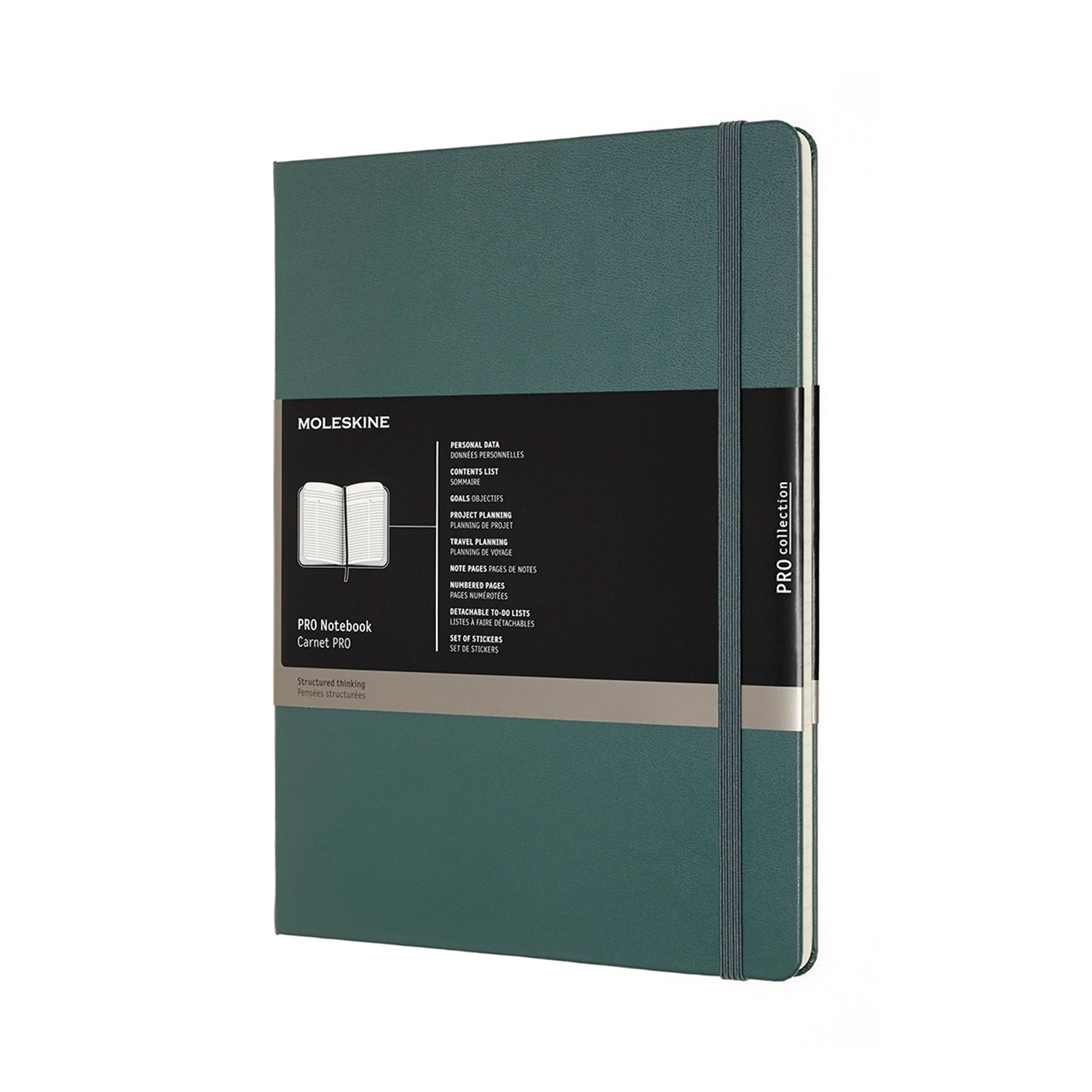 Moleskine Pro Notebook XL Forest Green Hard Cover - Cafe Supply