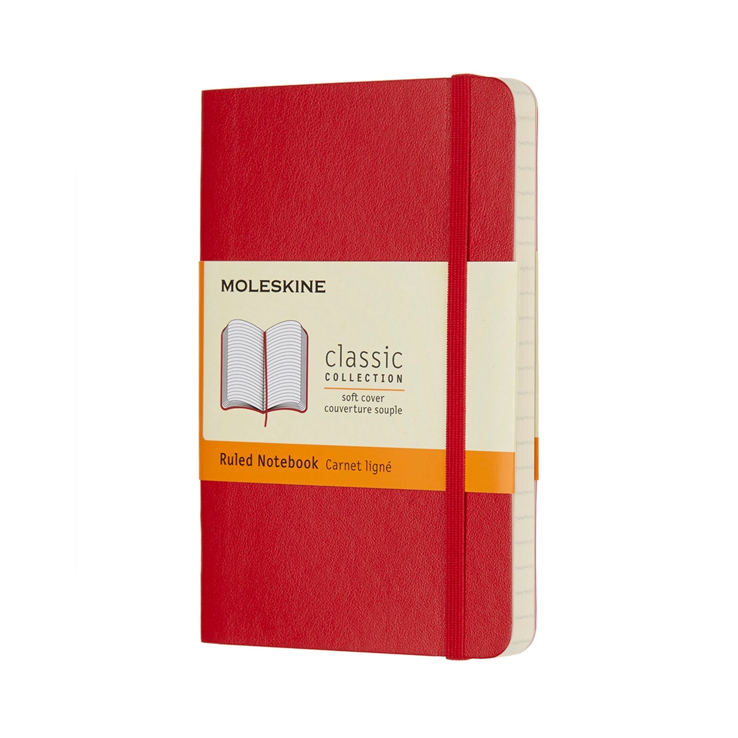 Moleskine Notebook Pocket Scarlet Red Soft Cover Ruled - Cafe Supply