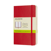 Moleskine Notebook Pocket Scarlet Red Soft Cover Plain - Cafe Supply