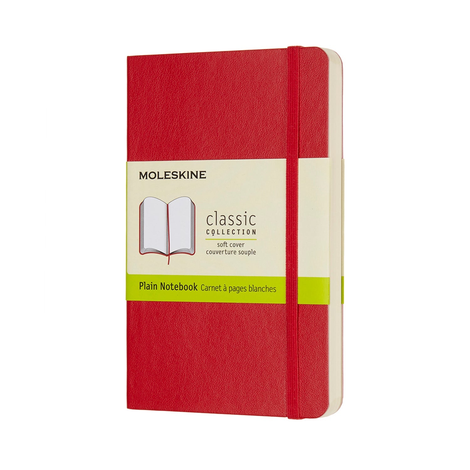 Moleskine Notebook Pocket Scarlet Red Soft Cover Plain - Cafe Supply