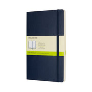 Moleskine Notebook Large Plain Sapphire Blue Soft - Cafe Supply