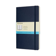 Moleskine Notebook Large Sapphire Blue Soft Cover Dot - Cafe Supply
