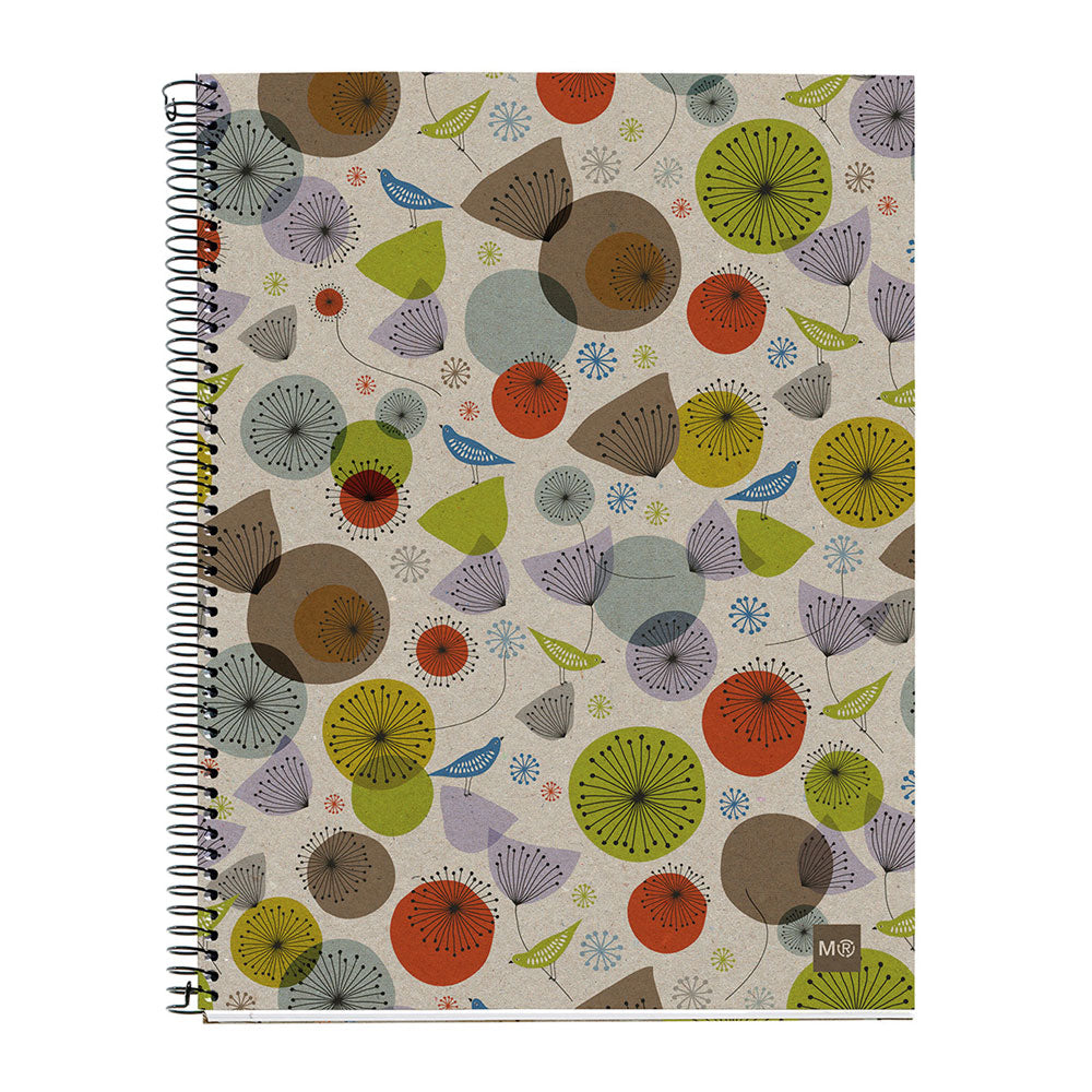 Miquelrius Notebook 4 Subject 120 Leaf A5 Ruled Ecobirds - Cafe Supply