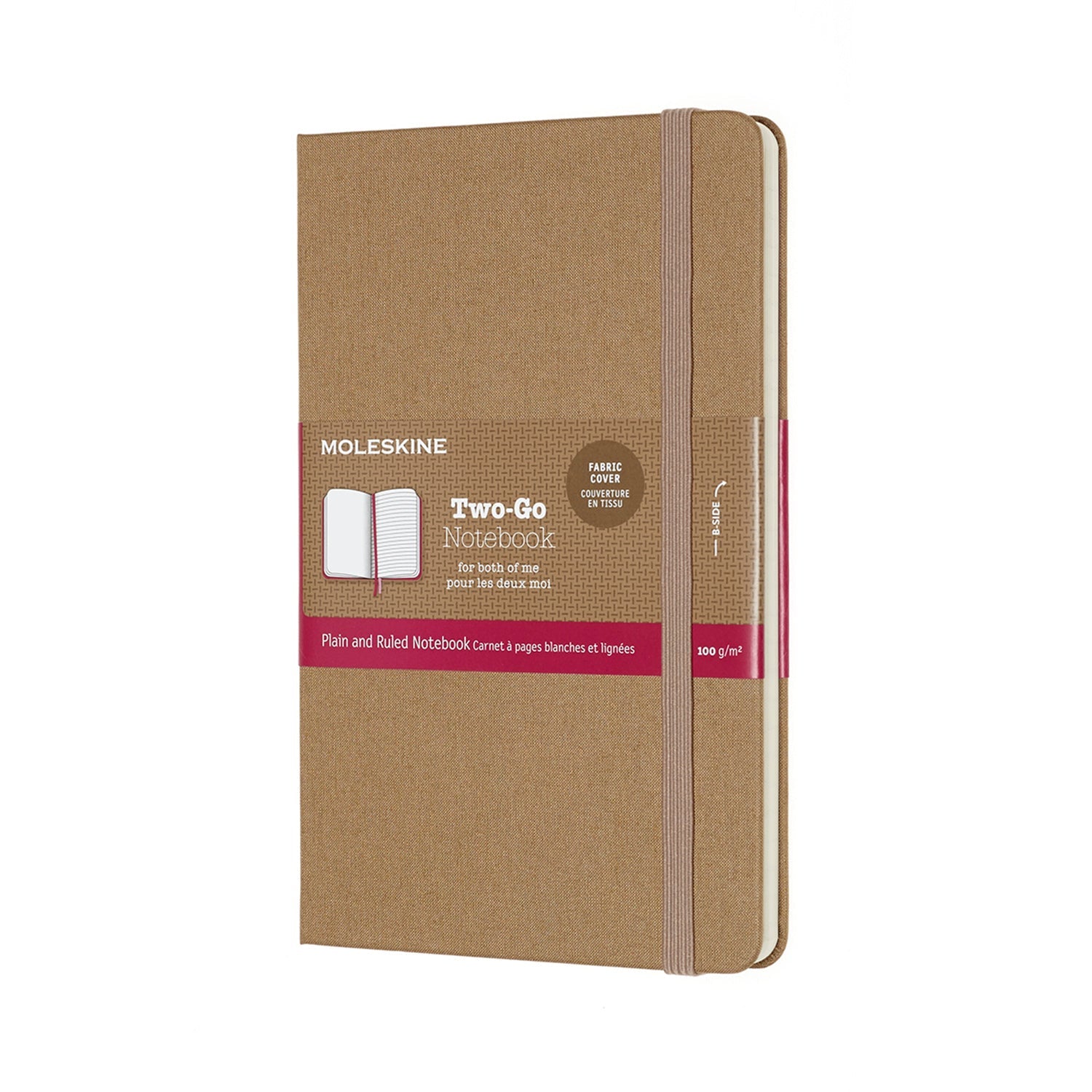 Moleskine Two-Go Notebook Medium Ruled/Plain Kraft Brown - Cafe Supply
