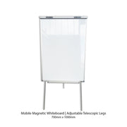 DAMAGED |MAGNETIC WHITEBOARD | with FLIPCHART PAD | Adjustable Telescopic Legs