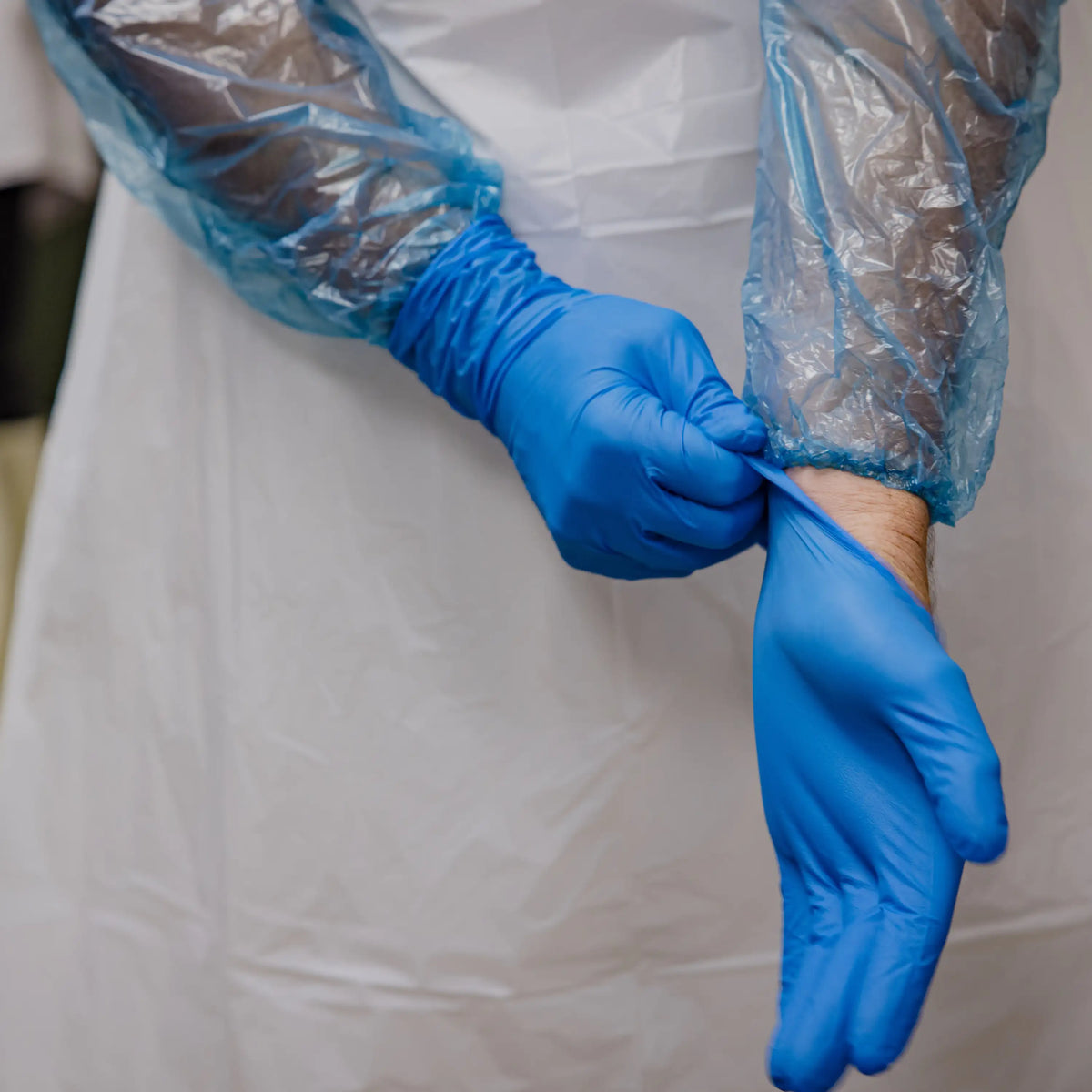 Bastion Nitrile P/F Large Gloves 300mm Cuff