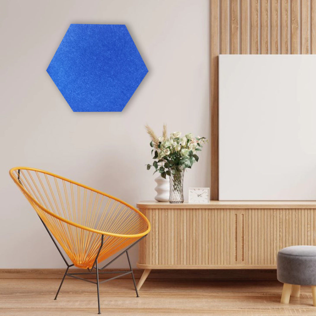 HEXAGON POLYESTER PINBOARD | 600x520mm | Ocean | 1pc