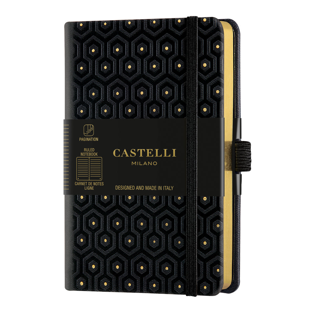Castelli Notebook Copper and Gold Pocket Ruled Honey Gold - Cafe Supply