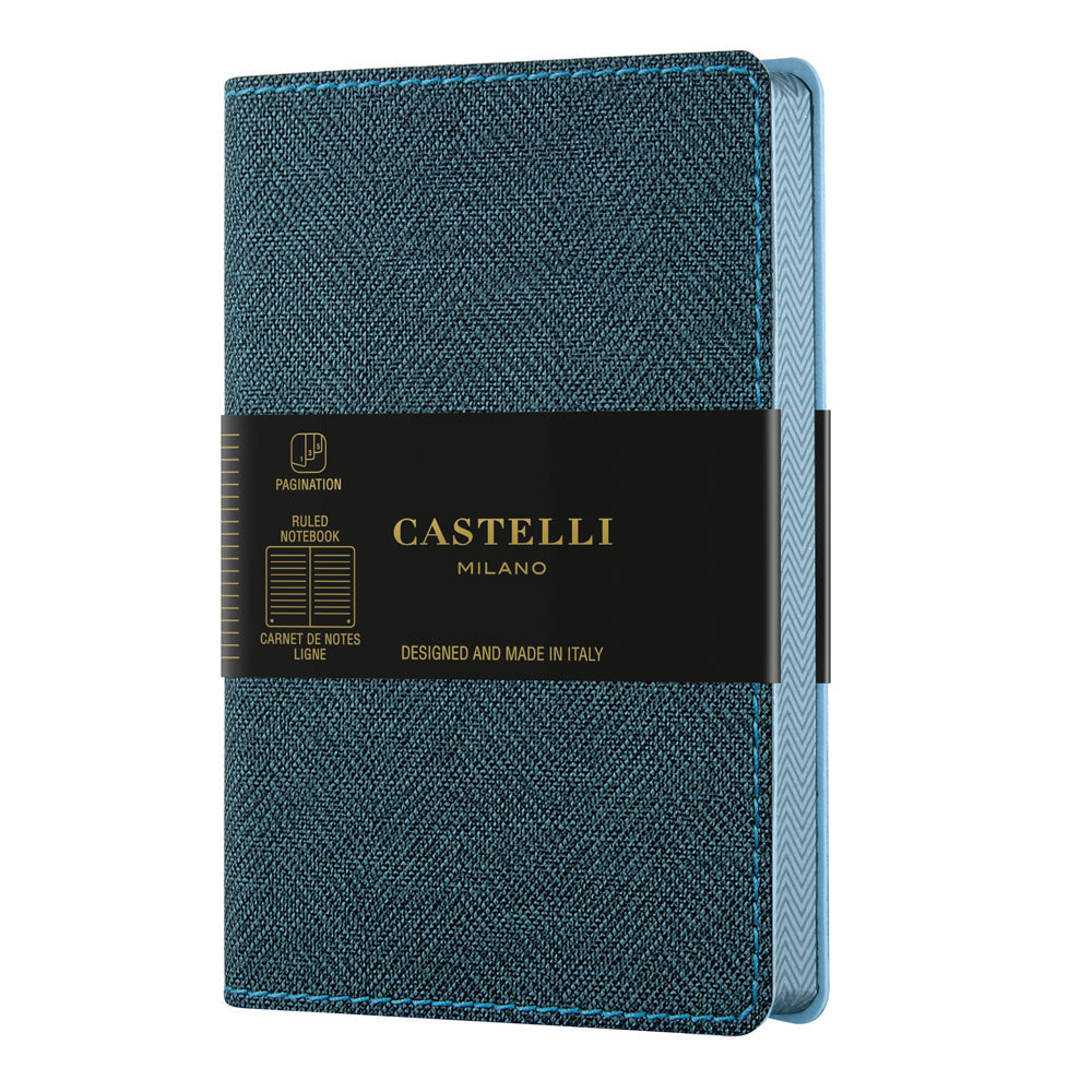 Castelli Notebook Harris A5 Ruled Slate Blue - Cafe Supply