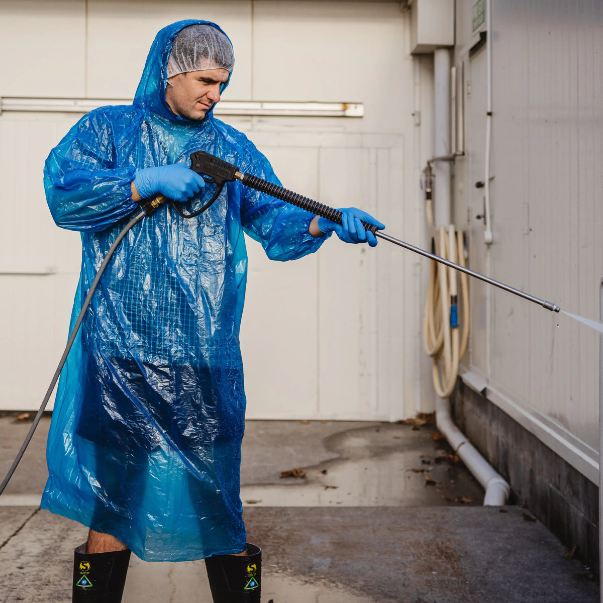 Bastion PE Full Length Splash Jacket with Hood - Blue