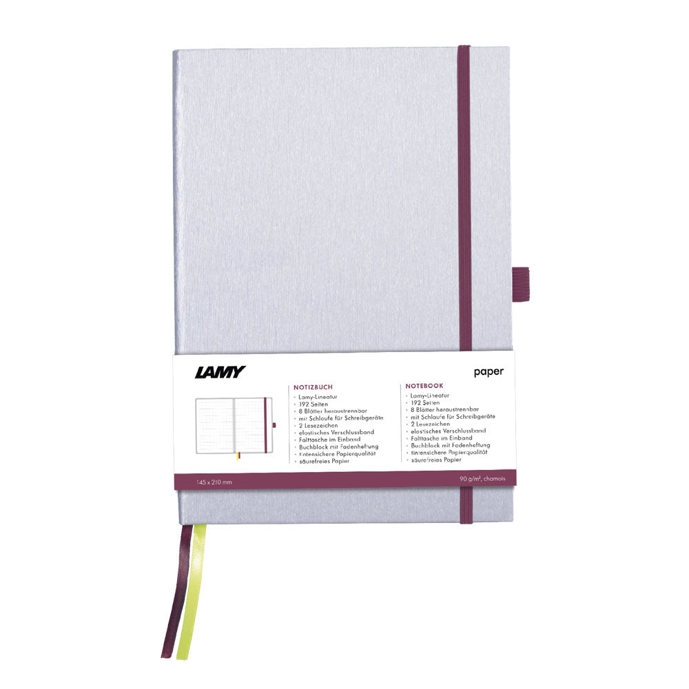 Lamy Notebook Fountain Pen Gift Set A5 Hard Cover Black/Purple - Cafe Supply