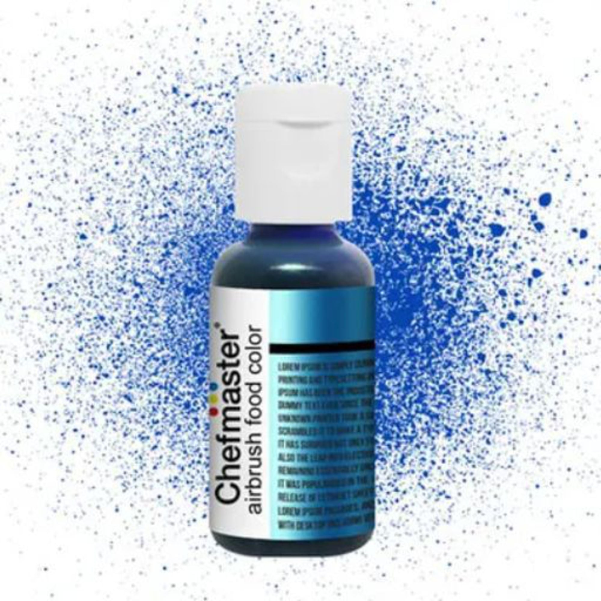 Chefmaster Airbrush Liquid Metallic Blue .67oz Bottle - Cafe Supply