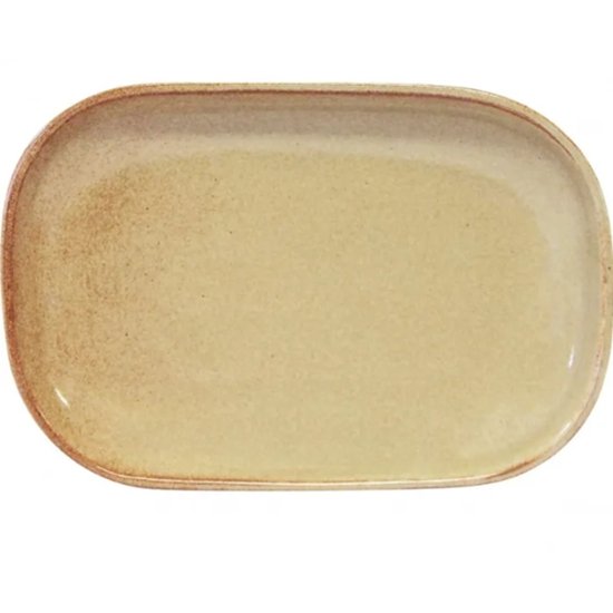 Artistica Rect Plate 240X160X25Mm Flame - Cafe Supply