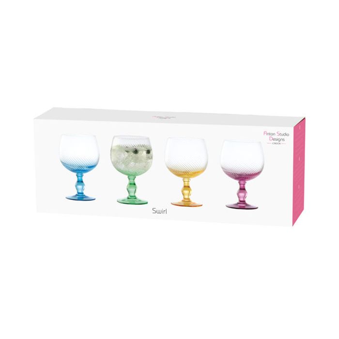 ASD SWIRL GIN GLASSES MIXED SET OF 4 - Cafe Supply